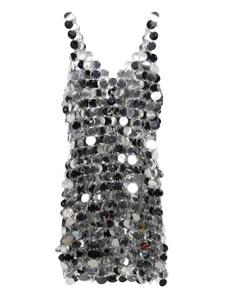 Rabanne ring-embellished sleeveless minidress - Zilver