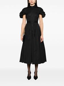 Alexander McQueen A-line pleated maxi dress - Zwart