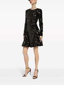 Dolce & Gabbana Mini-jurk verfraaid met pailletten - Zwart