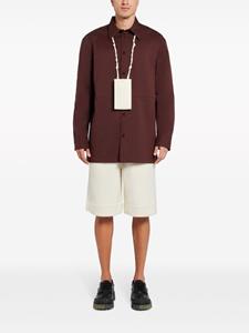 Jil Sander brushed-effect wool blend Bermuda shorts - Wit