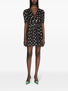 Zimmermann polka dot-print linen minidress - Zwart