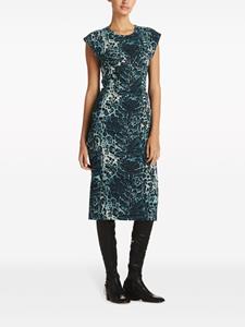 St. John leopard-print corset-style midi dress - Blauw