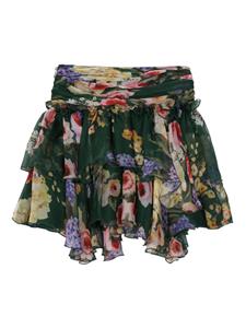 Dolce & Gabbana Kids floral-print silk skirt - Groen