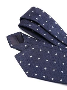 Tagliatore Zijden stropdas met print - Blauw