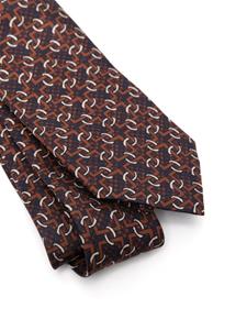 Tagliatore Zijden stropdas met stippen - Bruin
