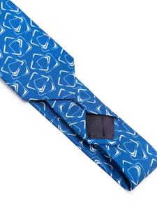 Tagliatore Zijden stropdas met grafische print - Blauw