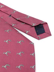 Paul Smith dog-motif silk tie - Roze