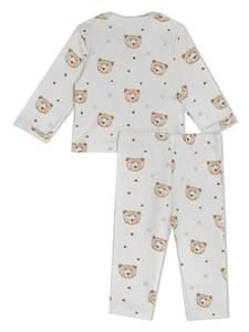 Marie-Chantal bear-print organic cotton pajama set - Beige