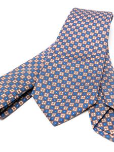 Kiton floral-print silk tie - Blauw