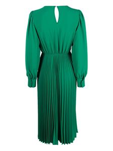 NISSA pleated-skirt midi dress - Groen