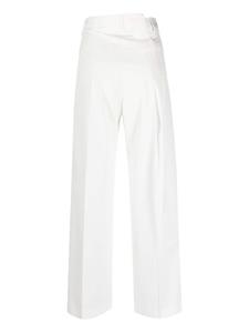 MM6 Maison Margiela pleated high-waist tailored trousers - Wit