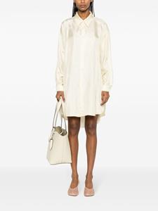 MM6 Maison Margiela numbers-print satin shirtdress - Geel