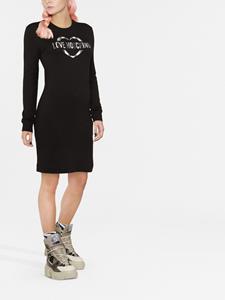 Love Moschino Sweaterjurk met logoprint - Zwart