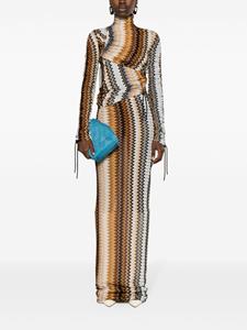 Missoni asymmetric zigzag-woven gown - Bruin