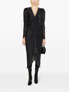 ISABEL MARANT Maray velvet silk midi dress - Zwart