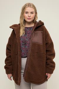 Studio Untold Softshelljacke Teddyfleece Jacke oversized Kapuze Langarm