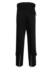 Namacheko zip-details wool straight trousers - Zwart