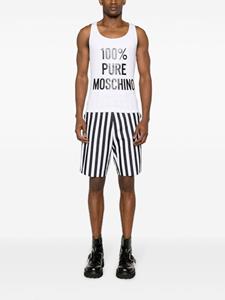 Moschino slogan-print ribbed tank top - Wit