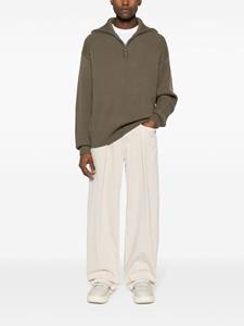 MARANT pleated wide-leg cotton trousers - Beige