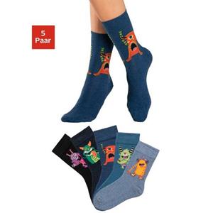 H.I.S Freizeitsocken, (5 Paar), mit lustigen Monstermotiven