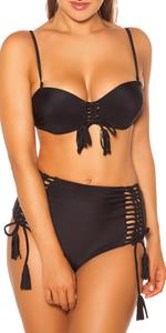 Cosmoda Collection pushup bikini met beugel & verwijderbare bandjes zwart