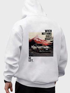 ChArmkpR Mens Japanese Car Slogan Back Print Long Sleeve Hoodies Winter