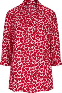 Your Look... for less! Dames Longline blouse wit/rood gedessineerd Größe