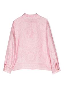Versace Kids Barocco-print silk shirt - Roze