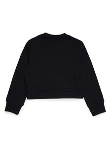 Nº21 Kids Cropped sweater met logoprint - Zwart