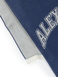 Alexander McQueen logo-jacquard wool scarf - Blauw