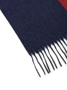 Bally logo-jacquard two-tone fringed scarf - Blauw