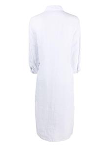 120% Lino linen maxi shirt dress - Wit