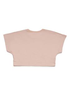 Nº21 Kids Cropped T-shirt met logoprint - Roze