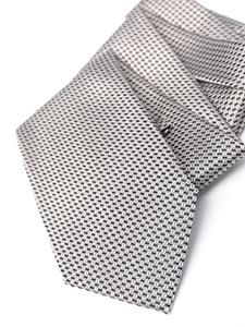 TOM FORD geometric-pattern print silk tie - Zwart