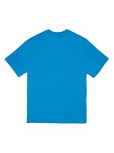 Diesel Kids Katoenen T-shirt met logoprint - Blauw