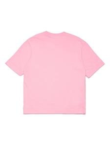 Marni Kids Katoenen T-shirt met logoprint - Roze
