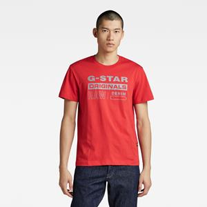 G-Star RAW Reflective Originals Graphic T-Shirt - Rood - Heren