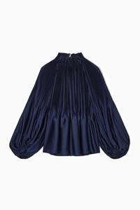 COS Plissierte Oversized-Bluse Mit Hohem Kragen