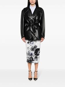Alexander McQueen Chiaroscuro floral-jacquard skirt - Wit