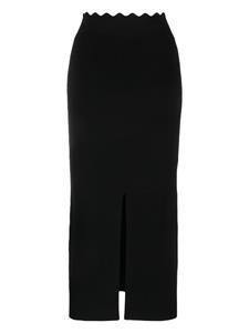 A.L.C. scallop-edge ribbed pencil skirt - Zwart