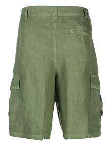 120% Lino mid-rise linen cargo shorts - Groen