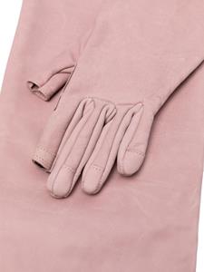 Rick Owens long leather gloves - Roze