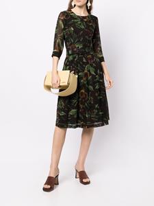 Samantha Sung Midi-jurk met bloemenprint - Zwart