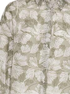 Brunello Cucinelli Zijden blouse met bladerprint - Groen