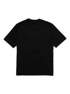 Marni Kids Katoenen T-shirt met geborduurd logo - Zwart
