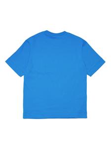 Marni Kids Katoenen T-shirt met logoprint - Blauw