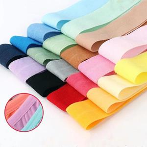 H2Jewelry Garment Accessory 20mm Fold Over Bands Cotton Cloth Multicolor Elastic Ribbon Waist Band
