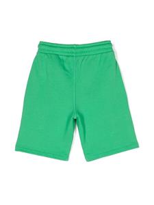 Off-White Kids logo-print cotton track shorts - Groen
