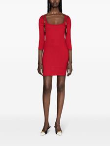 Moschino Geribbelde jurk met rits - Rood