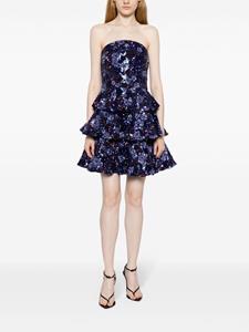 Marchesa Notte Mini-jurk met pailletten - Blauw